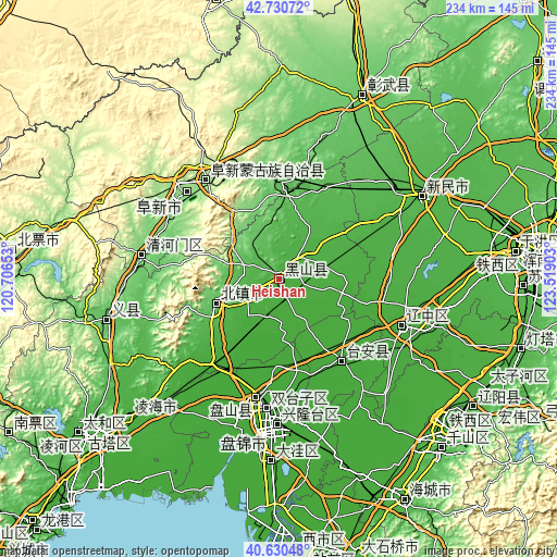 Topographic map of Heishan