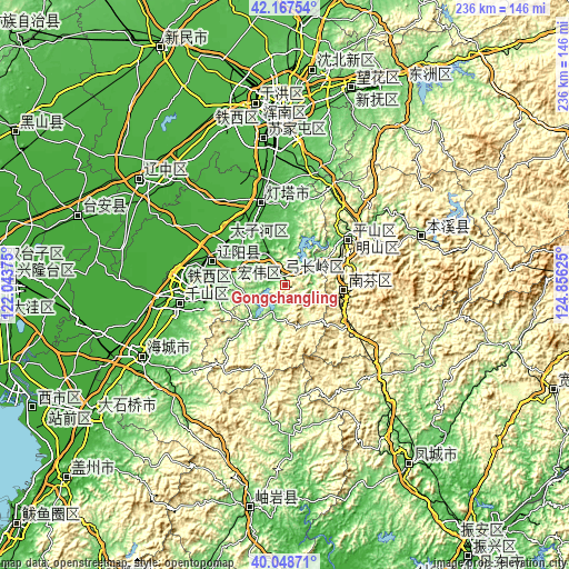 Topographic map of Gongchangling