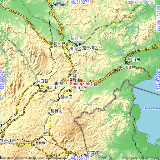 Topographic map of Chengzihe