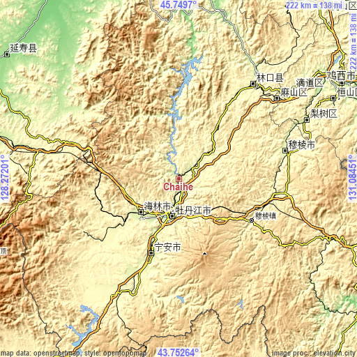 Topographic map of Chaihe
