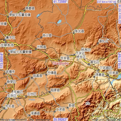Topographic map of Chaigoubu