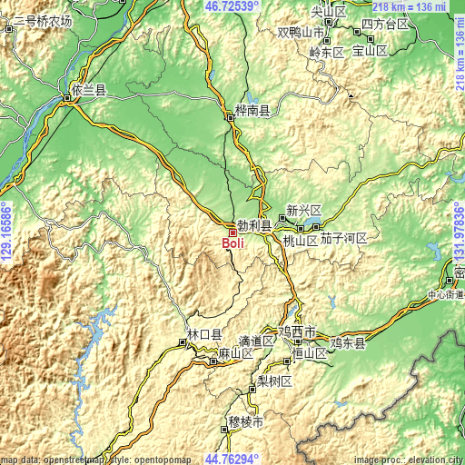 Topographic map of Boli