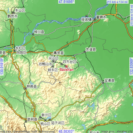 Topographic map of Baoshan