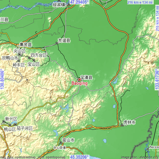 Topographic map of Baoqing