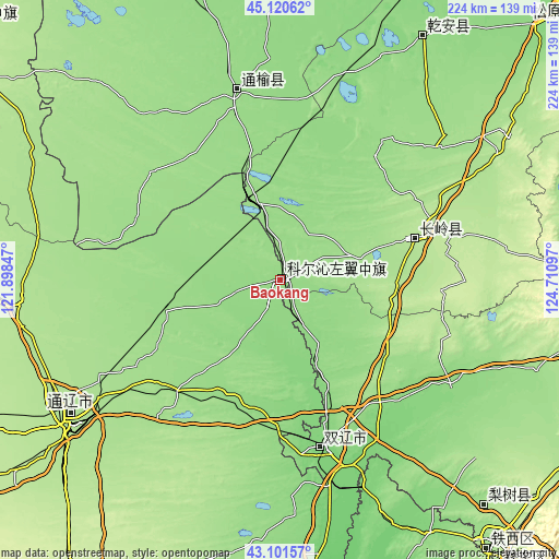 Topographic map of Baokang