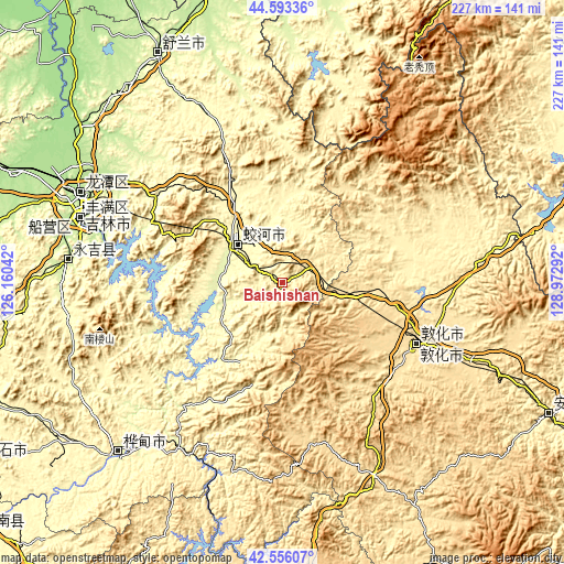 Topographic map of Baishishan