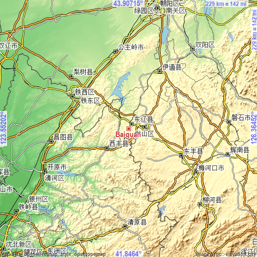 Topographic map of Baiquan