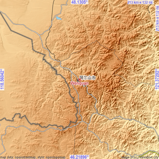 Topographic map of Wenquan