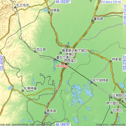 Topographic map of Xinxing