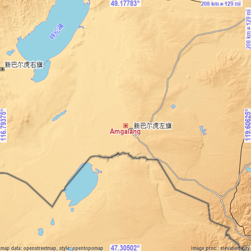 Topographic map of Amgalang