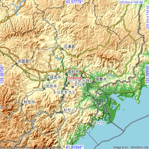 Topographic map of Onsŏng