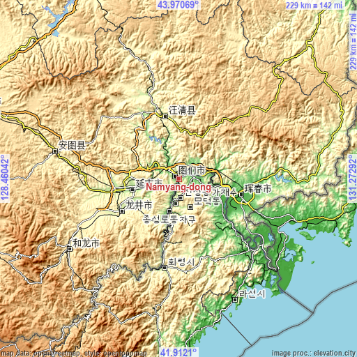 Topographic map of Namyang-dong