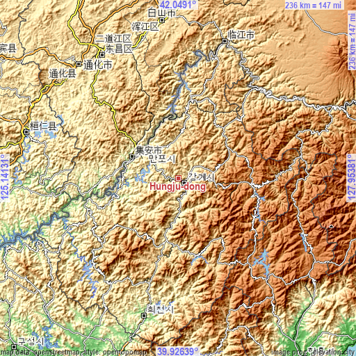 Topographic map of Hŭngju-dong