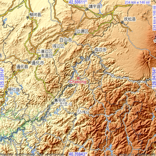 Topographic map of Chasŏng