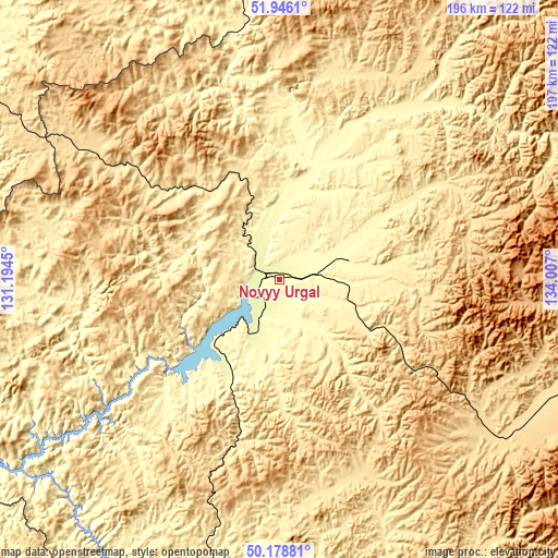 Topographic map of Novyy Urgal