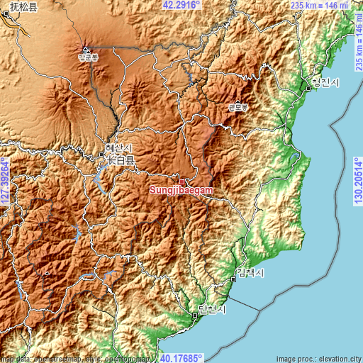 Topographic map of Sŭngjibaegam