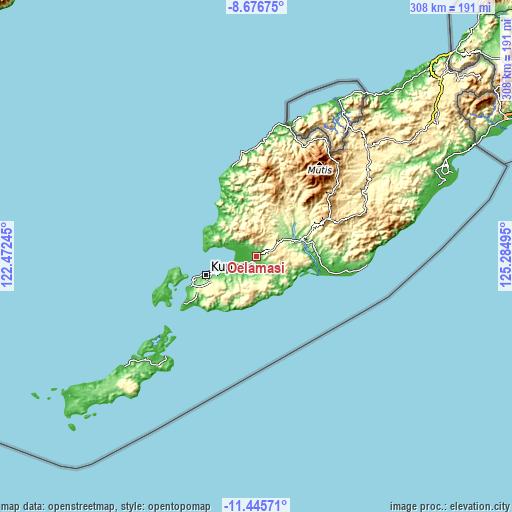 Topographic map of Oelamasi