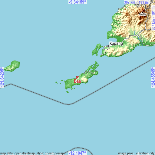 Topographic map of Baa