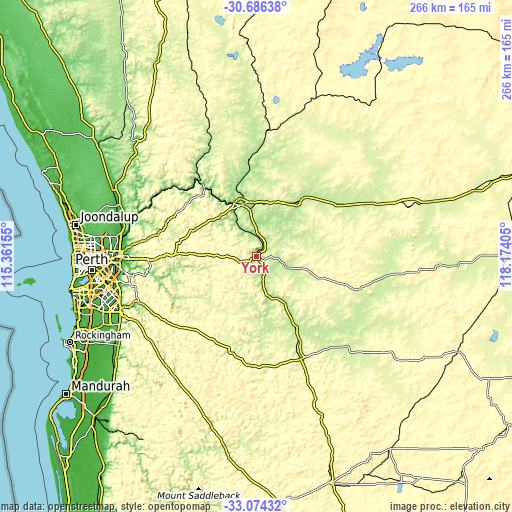 Topographic map of York