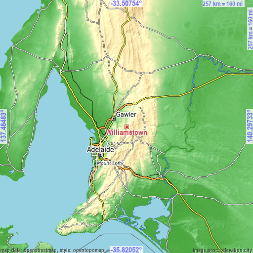 Topographic map of Williamstown