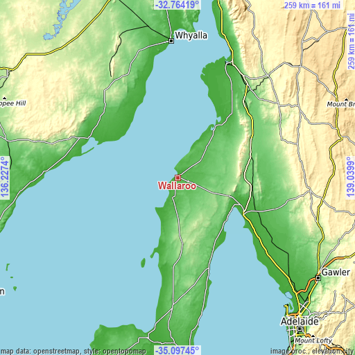 Topographic map of Wallaroo