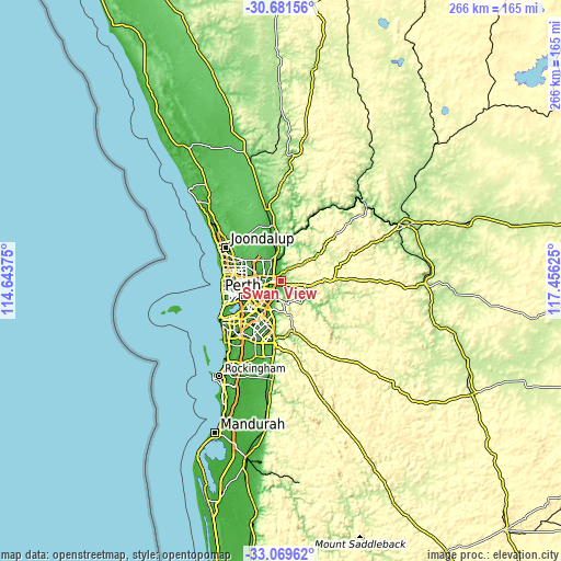 Topographic map of Swan View