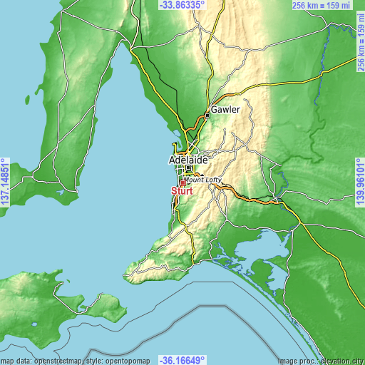 Topographic map of Sturt