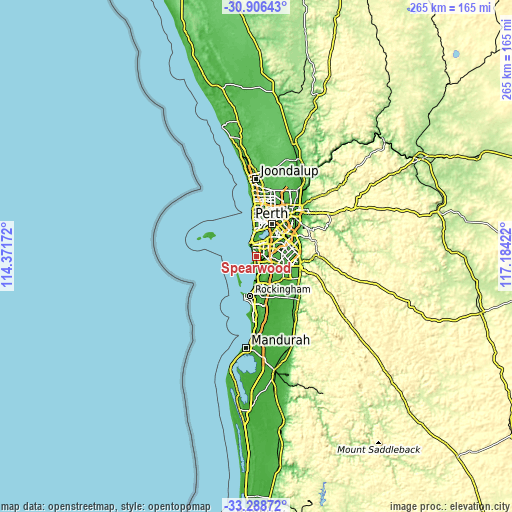 Topographic map of Spearwood