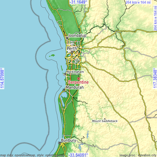 Topographic map of Serpentine