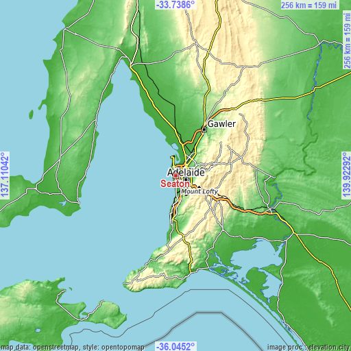 Topographic map of Seaton