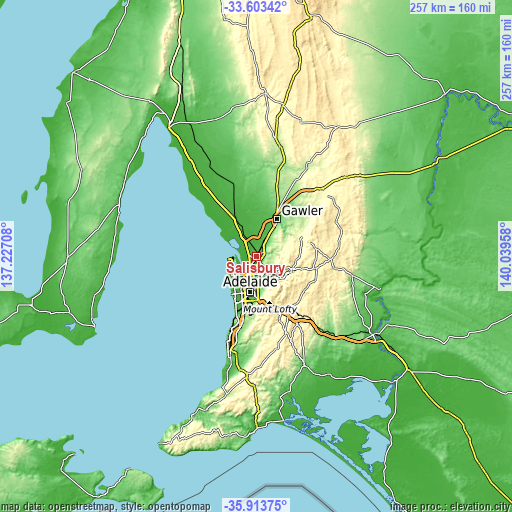 Topographic map of Salisbury