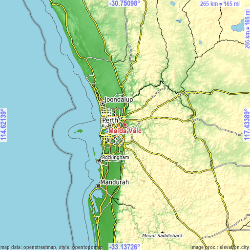 Topographic map of Maida Vale