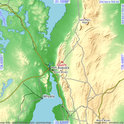 Topographic map of Quorn