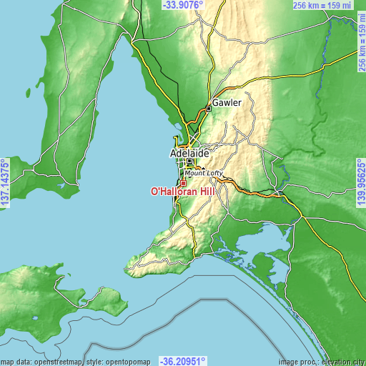 Topographic map of O’Halloran Hill