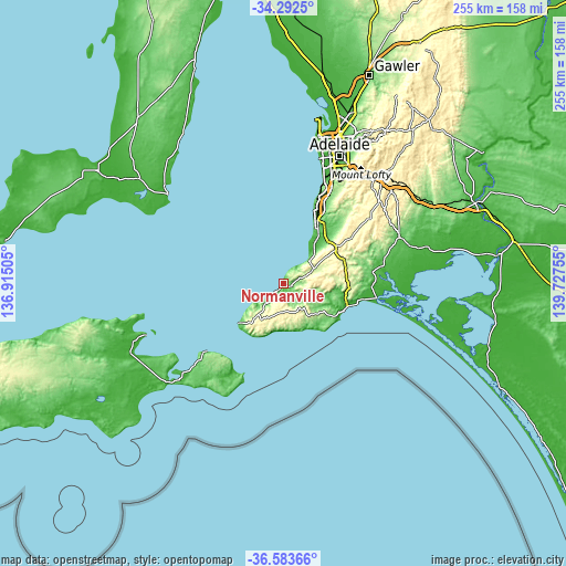 Topographic map of Normanville