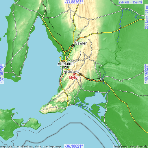 Topographic map of Mylor