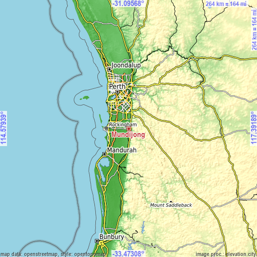 Topographic map of Mundijong