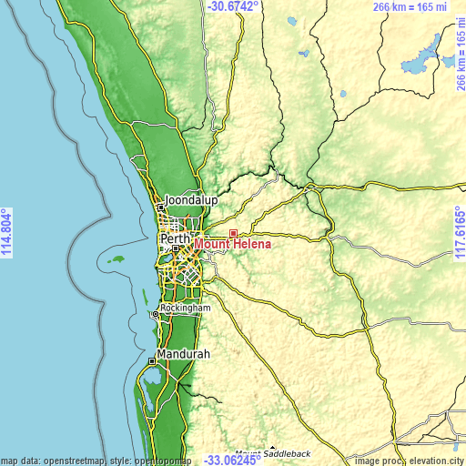 Topographic map of Mount Helena