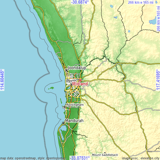 Topographic map of Midland