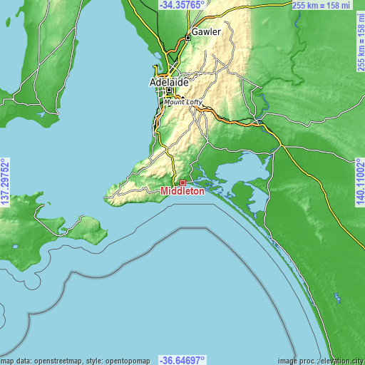 Topographic map of Middleton