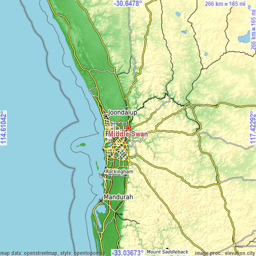 Topographic map of Middle Swan