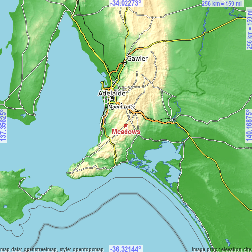 Topographic map of Meadows