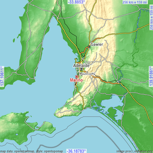 Topographic map of Marino