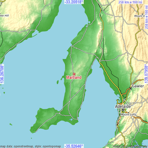 Topographic map of Maitland