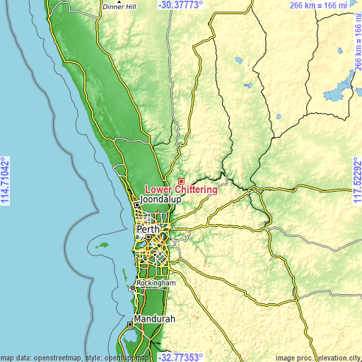 Topographic map of Lower Chittering