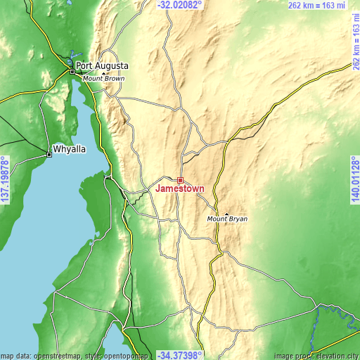 Topographic map of Jamestown