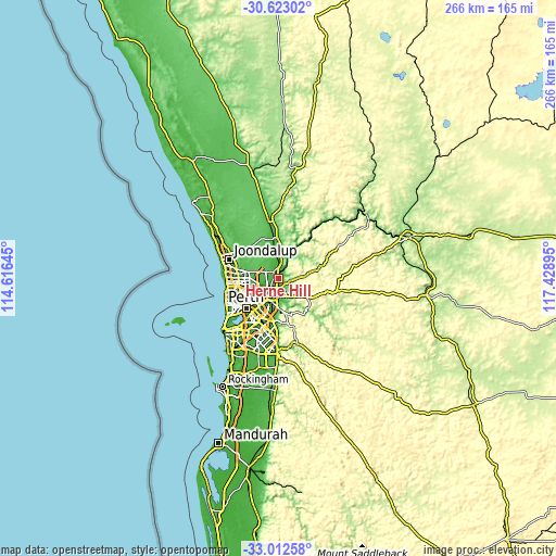 Topographic map of Herne Hill