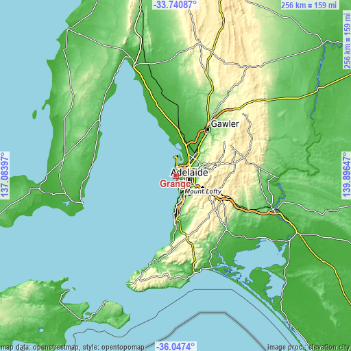 Topographic map of Grange