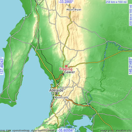 Topographic map of Freeling