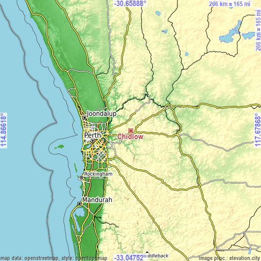 Topographic map of Chidlow